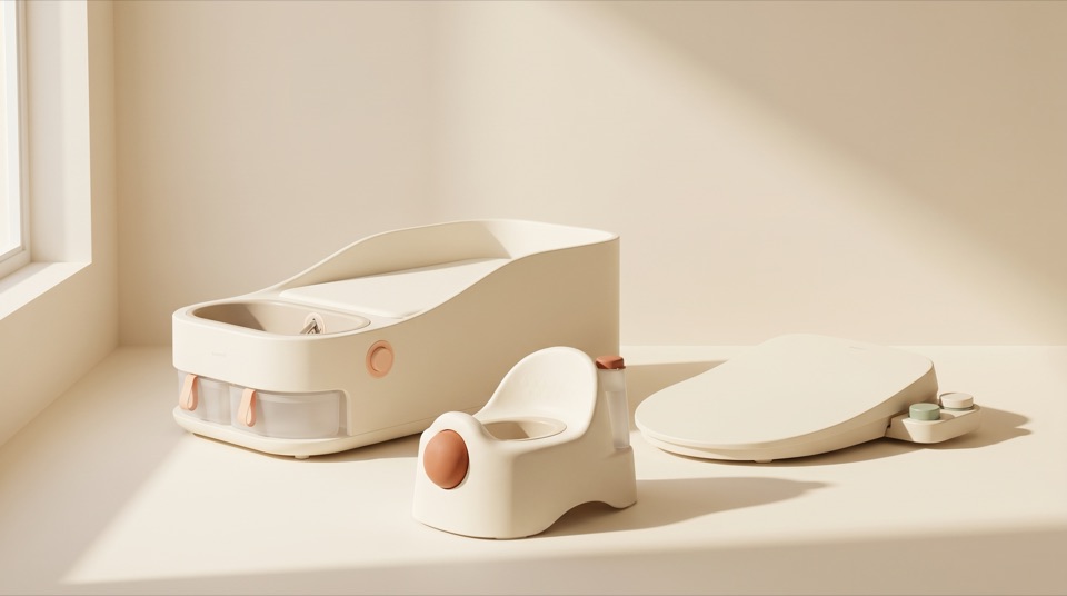 Family still-life concept render of all three products